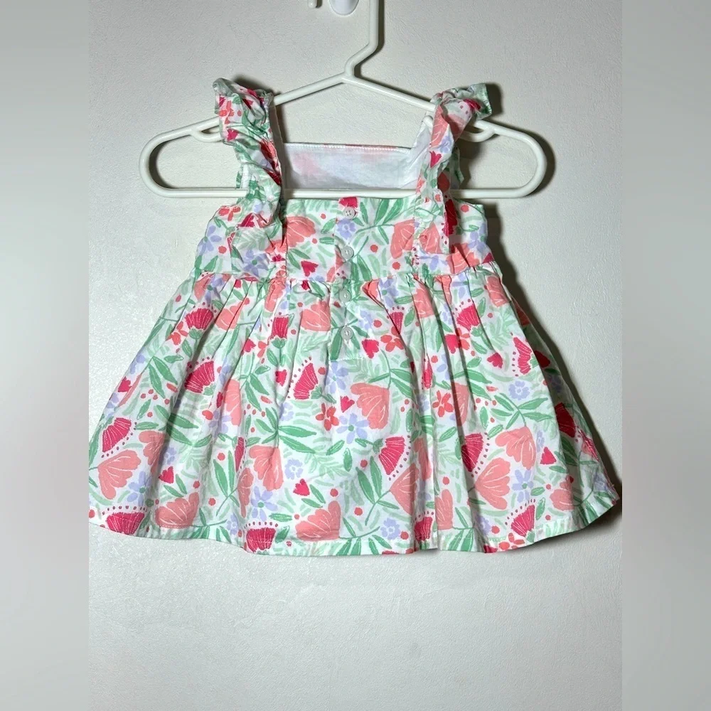 Carters Spring Floral Baby Sundress with Ruffle Straps 100% Cotton 0-3 months